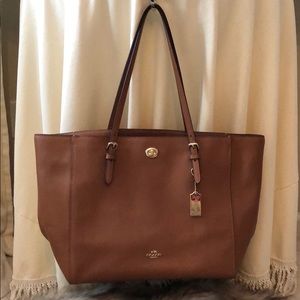 Brown Leather Coach Tote